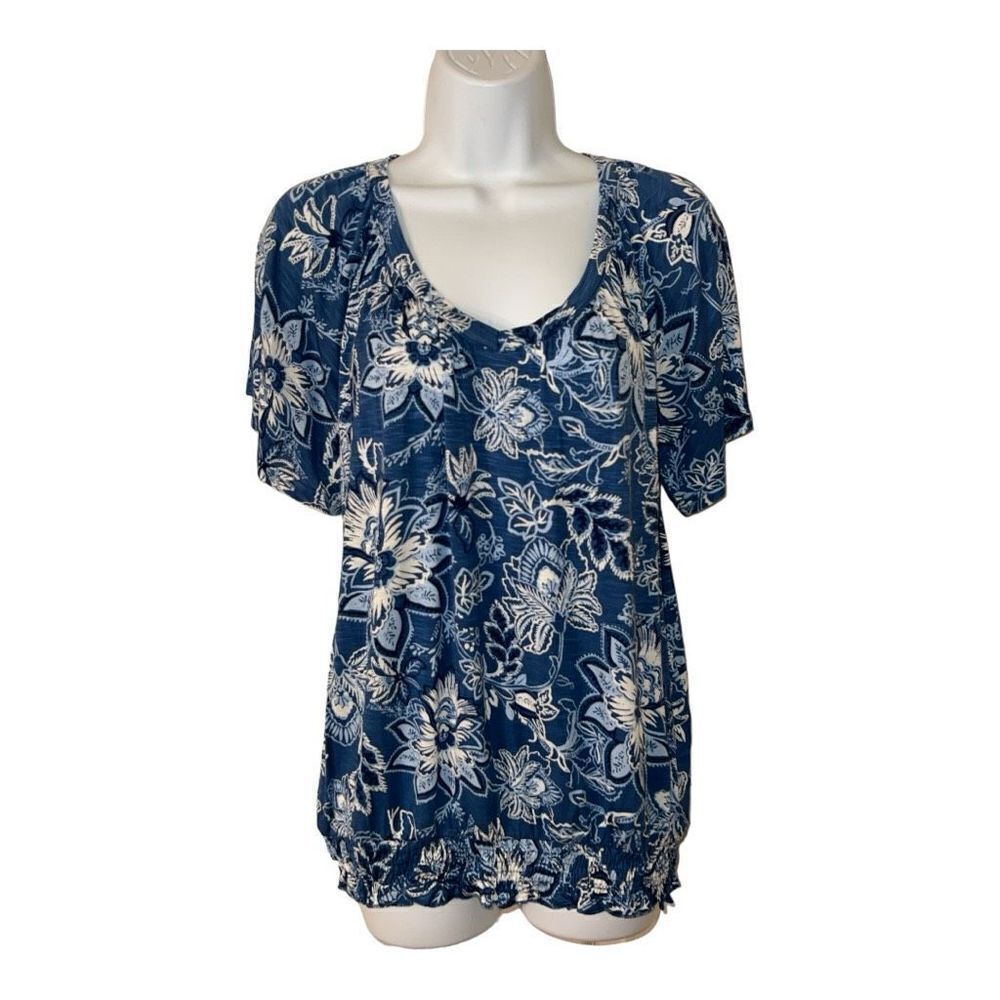 New Directions Office Wear Blue & white Blouse